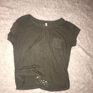 Grey T-shirt with design on back